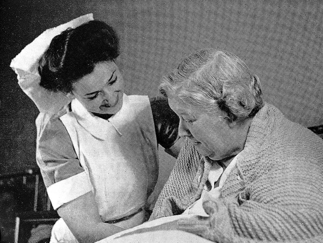 Birmingham; Hospitals Centre; an elderly patient. Wellcome L0002291EA